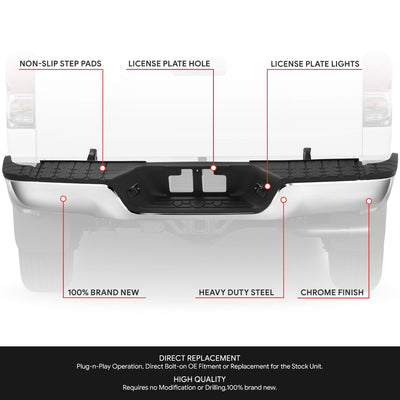 Rear Step Bumper w/License Plate Lamps <br> 07-13 Toyota Tundra