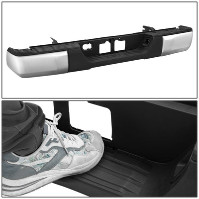 Chrome Steel Rear Step Bumper Assembly w/o Sensor Holes <br>14-21 Toyota Tundra