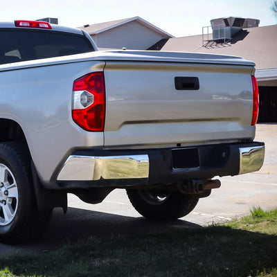 Chrome Steel Rear Step Bumper Assembly w/o Sensor Holes <br>14-21 Toyota Tundra