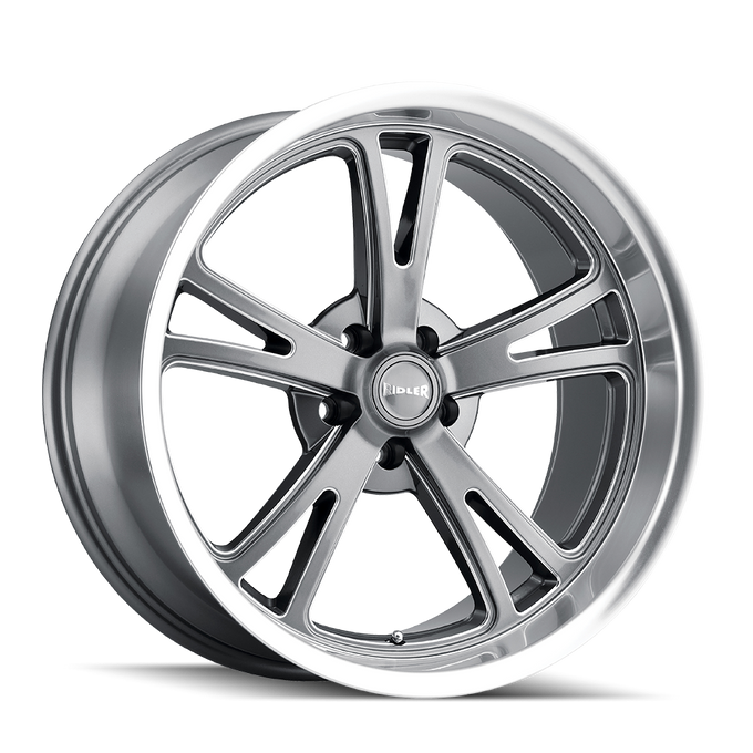 Style 606 17x7 in Gloss Grey Machined Wheel <br> 5x114.3 Bolt Pattern / 0 mm Offset / 83.82 mm Hub