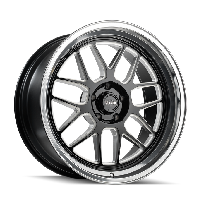 20x10 in Gloss Black Milled w/Diamond Cut Lip Wheel <br> 5x120.65 Bolt Pattern / 0 mm Offset / 83.82 mm Hub