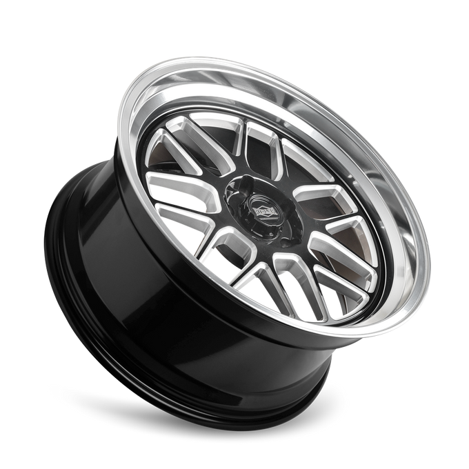 20x10 in Gloss Black Milled w/Diamond Cut Lip Wheel <br> 5x127 Bolt Pattern / 0 mm Offset / 83.82 mm Hub