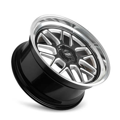 20x8.5 in Gloss Black Milled w/Diamond Cut Lip Wheel <br> 5x120.65 Bolt Pattern / 0 mm Offset / 83.82 mm Hub