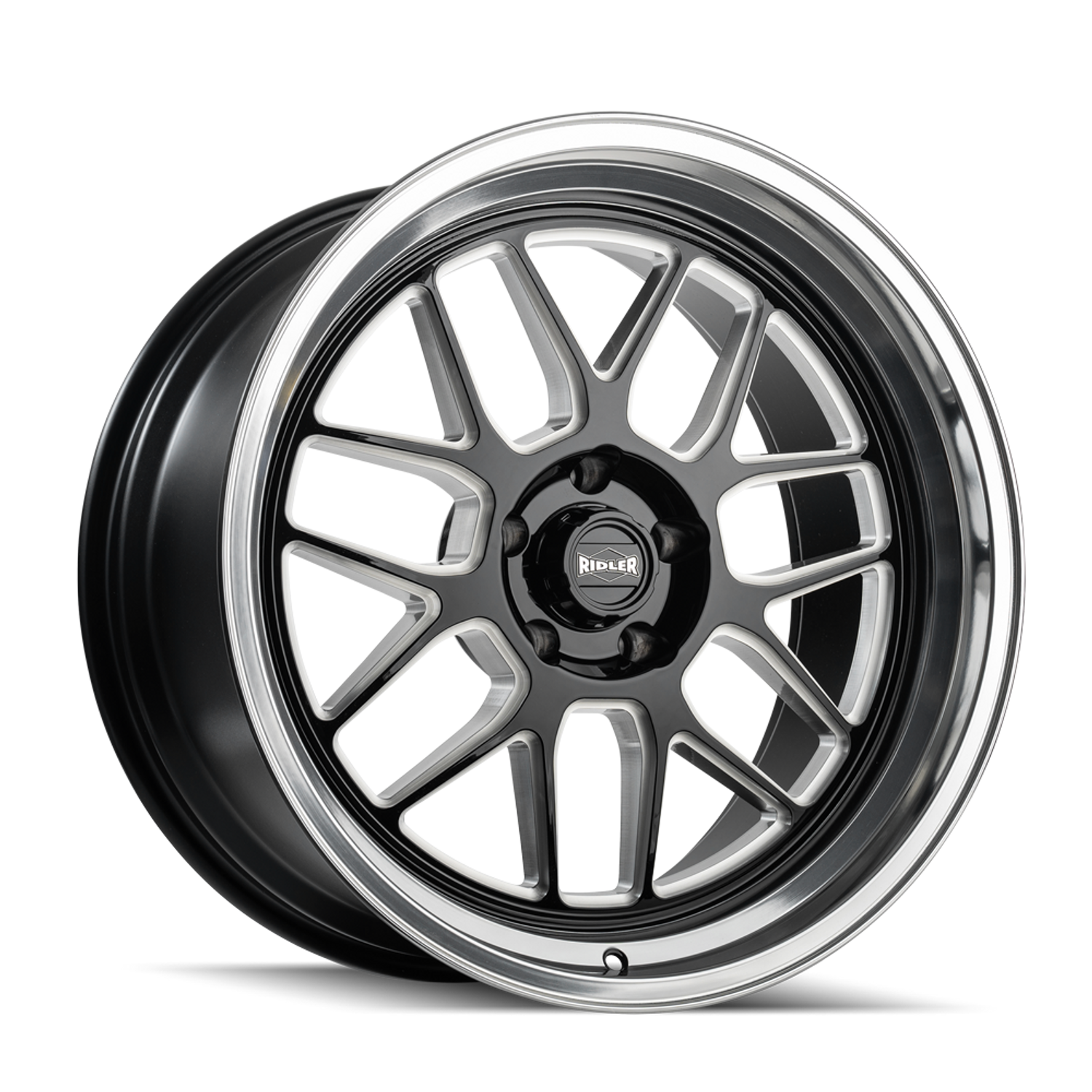 20x8.5 in Gloss Black Milled w/Diamond Cut Lip Wheel <br> 5x127 Bolt Pattern / 0 mm Offset / 83.82 mm Hub
