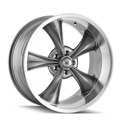 Style 695 22x10.5 in Gloss Grey Machined Wheel <br> 5x127 Bolt Pattern / 0 mm Offset / 83.82 mm Hub