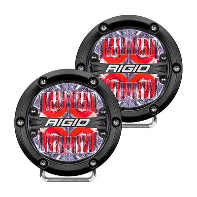 Rigid Industries 360-Series 4in LED Off-Road Drive Beam - Red Backlight (Pair) <br> Universal