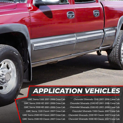 Stamped Steel Weld On Rocker Panels w/Cab Corner<br>01-07 Chevy Silverado GMC Sierra 1500-3500, Classic