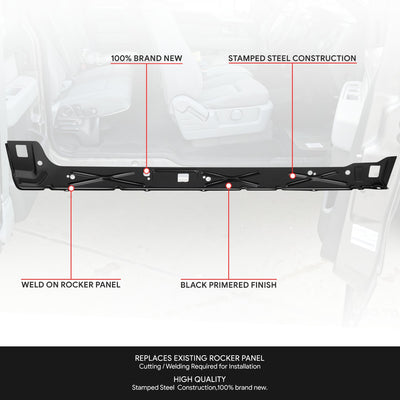 Stamped Steel Weld On Rocker Panels<br>99-19 Chevy Silverado, 99-18 GMC Sierra 1500