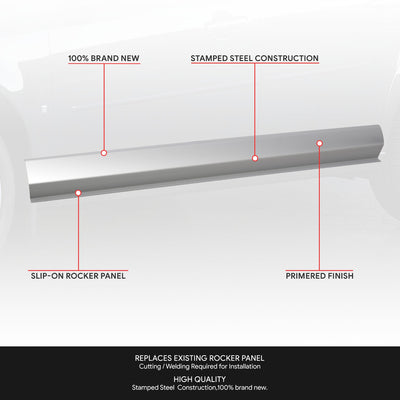 Stamped Steel Slip On Rocker Panels<br>05-10 Chevy Cobalt Sedan, 07-10 Pontiac G5 Sedan