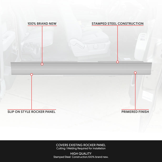 Stamped Steel Slip On Rocker Panels<br>10-17 Chevy Equinox, GMC Terrain