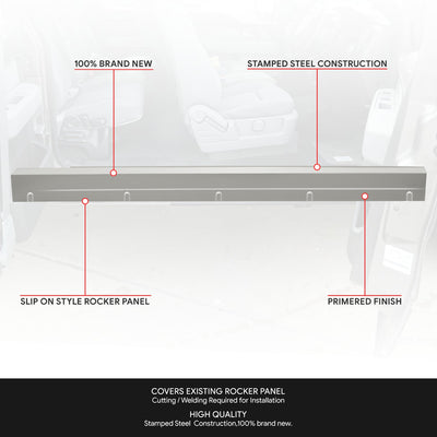 Stamped Steel Slip On Rocker Panels<br>14-19 Chevy Silverado, GMC Sierra 1500 2500 3500