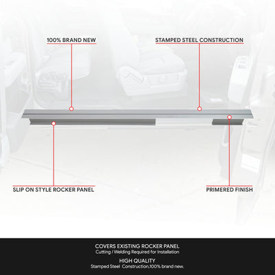 Stamped Steel Slip On Rocker Panels<br>07-13 Chevrolet Silverado, GMC Sierra 1500