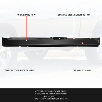 Stamped Steel Slip On Rocker Panels w/Cab Corners<br>02-08 Dodge Ram 1500, 03-09 Ram 2500 3500