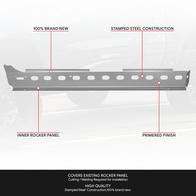 Stamped Steel Inner Rocker Panels<br>02-08 Dodge Ram 1500, 03-09 Ram 2500 3500