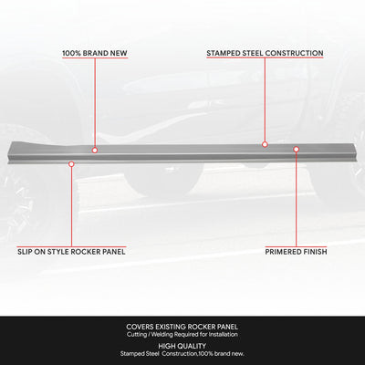Stamped Steel Slip on Rocker Panels<br>09-10 Dodge Ram 1500-3500, 11-18 Ram 1500-3500