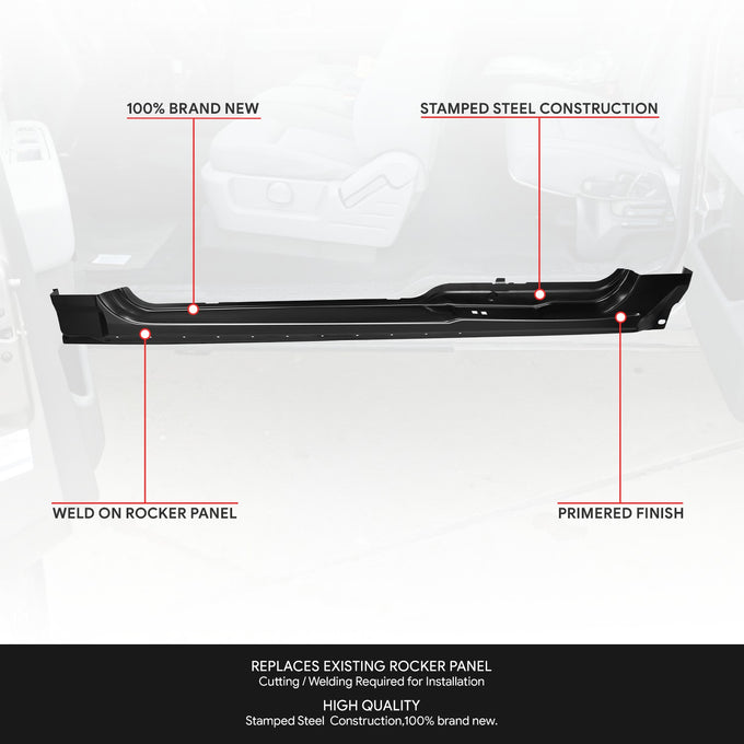 Stamped Steel Weld On Rocker Panels<br>09-14 Ford F-150 Extended