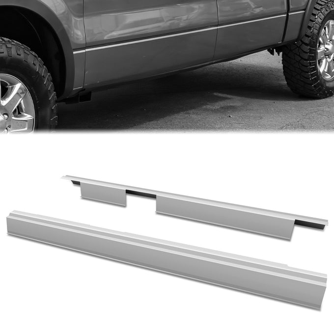 Stamped Steel Slip On Rocker Panels<br>09-14 Ford F-150 Crew Cab