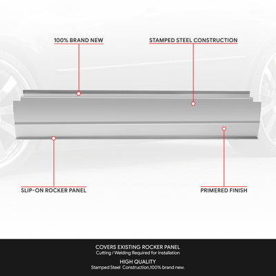 Stamped Steel Slip on Rocker Panels<br>06-12 Ford Fusion, Lincoln MKZ, Mercury Milan