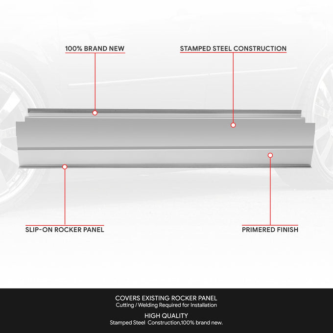 Stamped Steel Slip on Rocker Panels<br>06-12 Ford Fusion, Lincoln MKZ, Mercury Milan
