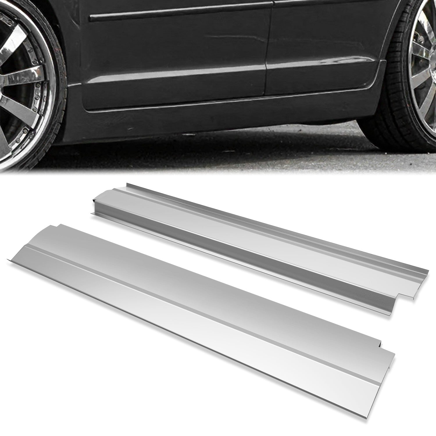 Stamped Steel Slip on Rocker Panels<br>06-12 Ford Fusion, Lincoln MKZ, Mercury Milan