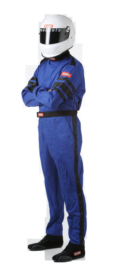 One Piece Single Layer Fire Suit Blue - Medium Tall<br>Universal