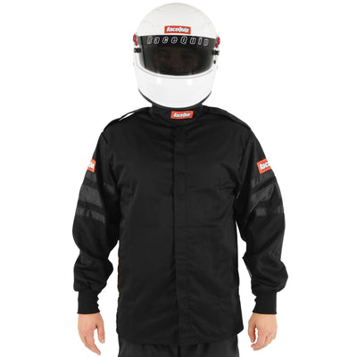 Single Layer Fire Suit Jacket Black - Medium<br>Universal