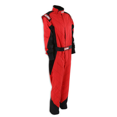 One Piece Single Layer Fire Suit Red - Medium Tall<br>Universal