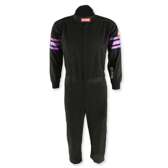 One Piece Single Layer Fire Suit w/Purple Stripes M<br>Universal