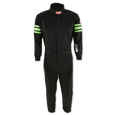 One Piece Single Layer Fire Suit w/Green Stripes - 2XL<br>Universal