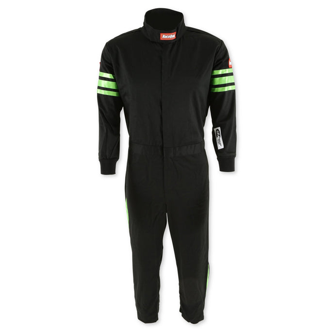 One Piece Single Layer Fire Suit w/Green Stripes - 2XL<br>Universal