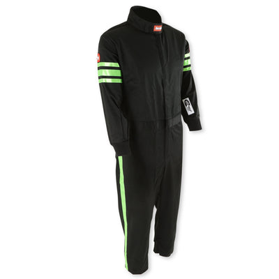One Piece Single Layer Fire Suit w/Green Stripes - 2XL<br>Universal