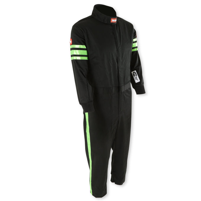 One Piece Single Layer Fire Suit w/Green Stripes - 2XL<br>Universal