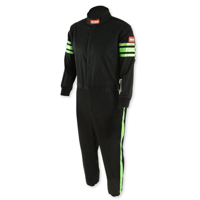 One Piece Single Layer Fire Suit w/Green Stripes - 2XL<br>Universal