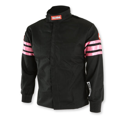 Single Layer Fire Suit Jacket w/Pink Stripes Medium<br>Universal