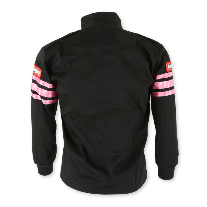 Single Layer Fire Suit Jacket Black w/Pink Stripes - L<br>Universal
