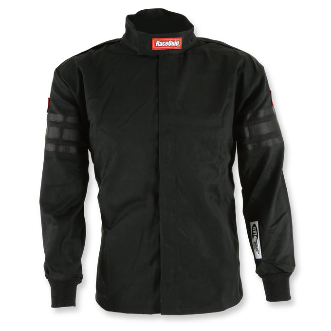 Single Layer Fire Suit Jacket Black w/Black Stripes - S<br>Universal