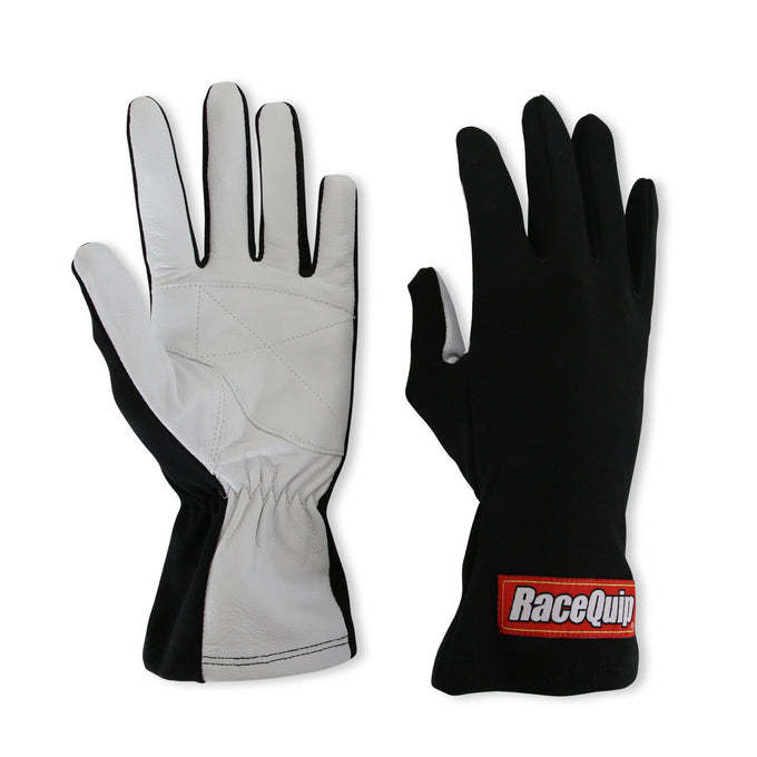 Non-SFI Black w/White Palm Nomex Race Gloves - Medium<br>Universal