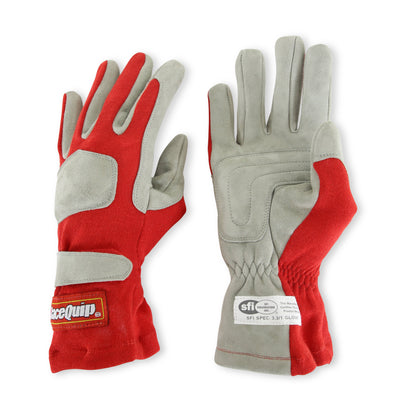 SFI 3.3/1 Red / Gray Nomex Race Gloves - Large<br>Universal