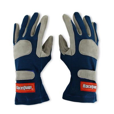 SFI 3.3/1 Blue / Gray Nomex Race Gloves - Medium Blue<br>Universal