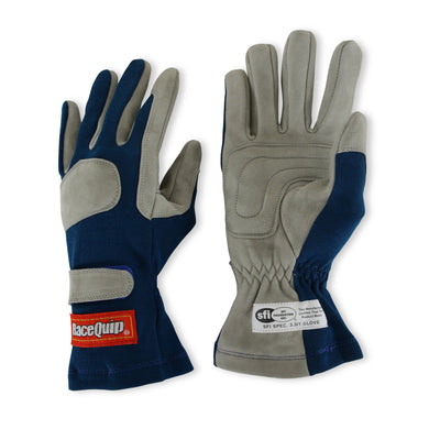 SFI 3.3/1 Blue / Gray Nomex Race Gloves - Large<br>Universal