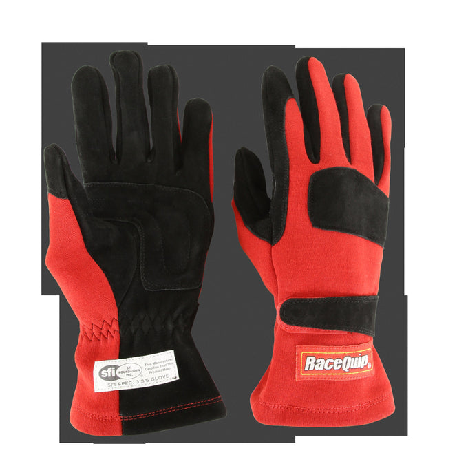 SFI 3.3/5 Red/Black Short Gauntlet Race Gloves - M<br>Universal