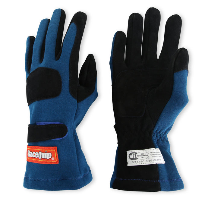 SFI 3.3/5 Blue/Black Short Gauntlet Race Gloves - Small<br>Universal