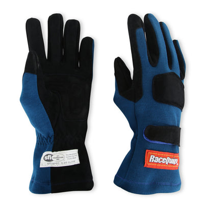 SFI 3.3/5 Blue/Black Short Gauntlet Race Gloves - Small<br>Universal