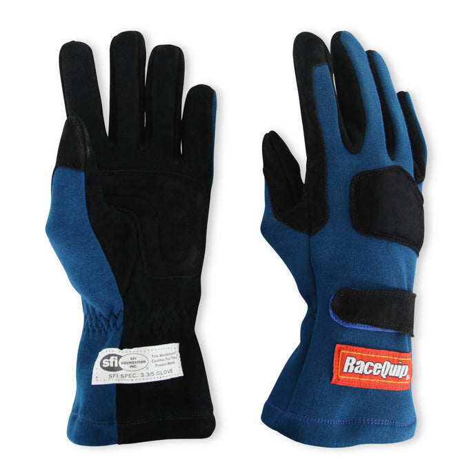 SFI 3.3/5 Blue/Black Short Gauntlet Race Gloves - Small<br>Universal