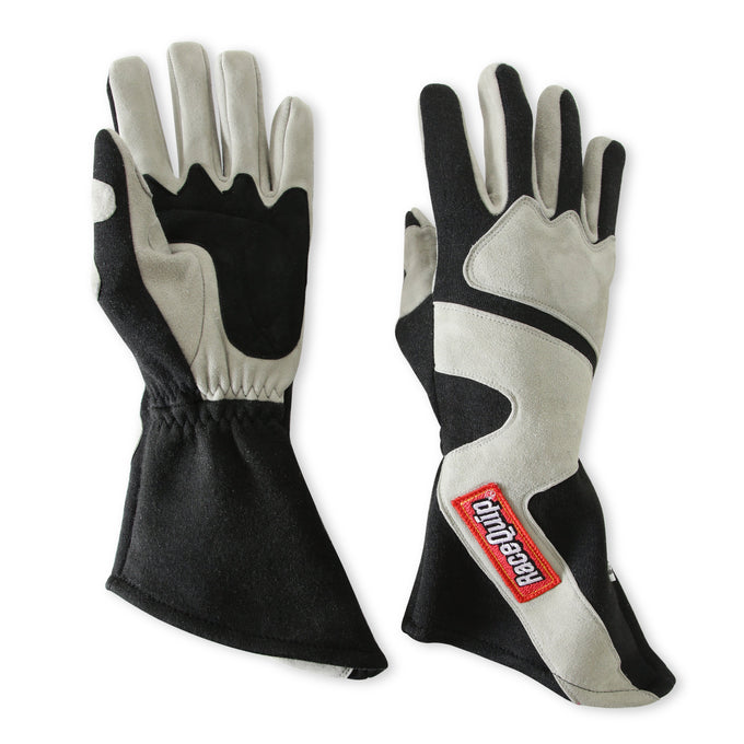 SFI 3.3/5 Black / Gray Long Gauntlet Race Gloves - M<br>Universal