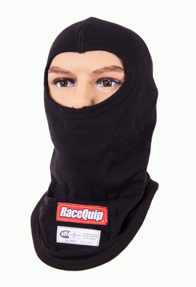SFI3.3 Base Layers Fire Retardant Balaclava Head Sock<br>1-Layer Black - Adult