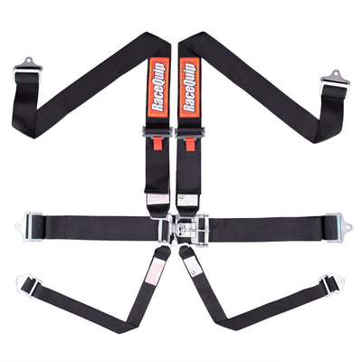Latch & Link 6 Point Harness Set<br>Black - 3 in. Lap and Shoulder - 2 in. Sub