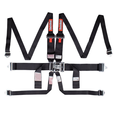 Latch & Link HANS 6 Point Harness Set Black<br>3 in. Lap - 3 in. to 2 in. Shoulder - 2 in. Sub