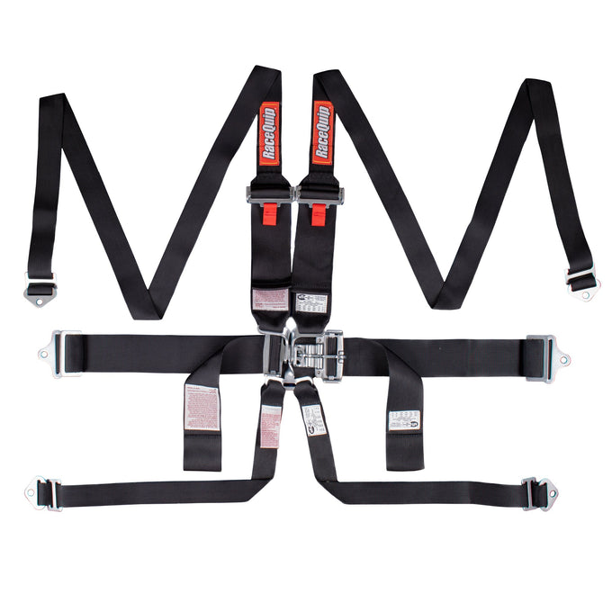Latch & Link HANS 6 Point Harness Set Black<br>3 in. Lap - 3 in. to 2 in. Shoulder - 2 in. Sub