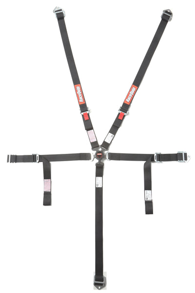 Youth Camlock 5 Point Racing Harness Set<br>Black - 2 in. Lap and Shoulder and Sub